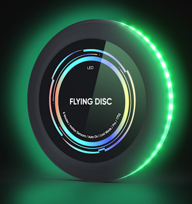 Ladesbar LED Frisbee - 16 millioner farger RGB - Smarte moduser - Automatisk tenning - Morsom gave til jul, bursdag og camping Tricolor
