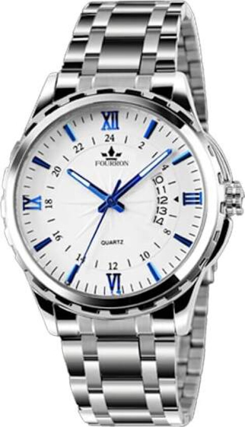 Quartz klokke herre klokke, kalender nattlys klokke enkel vanntett stål armbåndsur