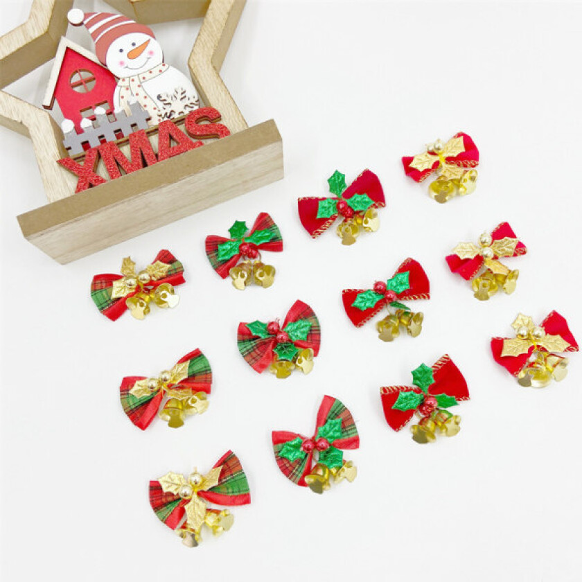 12 stk julekulehenger med sløyfe