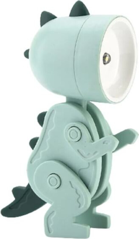 Dinosaur LED nattlys barn, varm hvit nattlampe Kawaii bordlampe dekorativ lampe batterisenglampe, lysegrønn