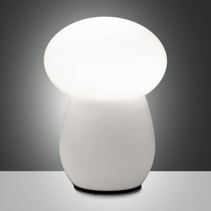 Freddy bordlampe, hvit, høyde 30 cm, blåst glass, E27