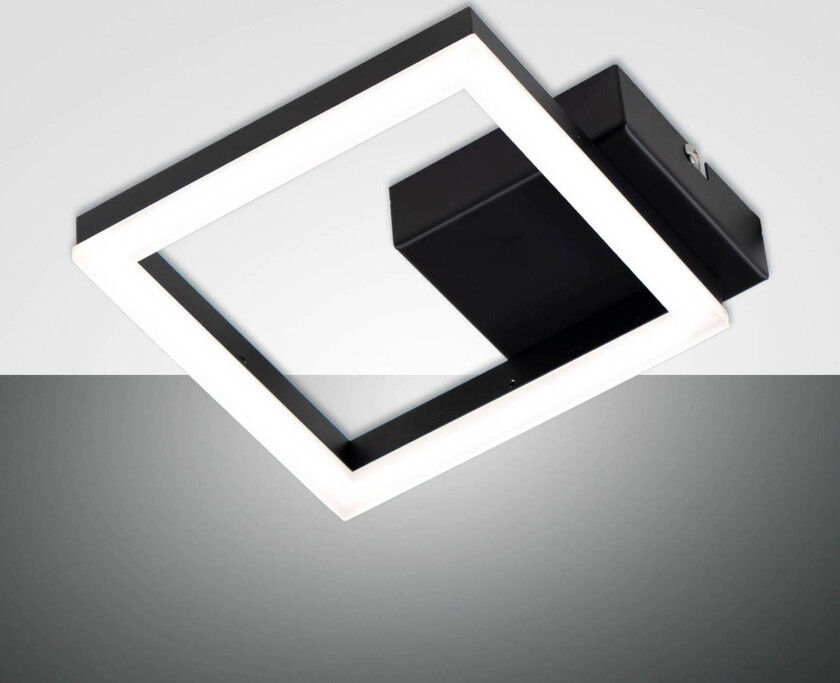 LED-vegglampe Bard, svart, 17 x 17 cm, metall, dimbar