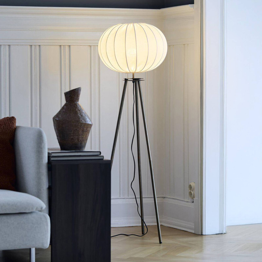 Base gulvlampe, bronse, høyde 125 cm, tekstil