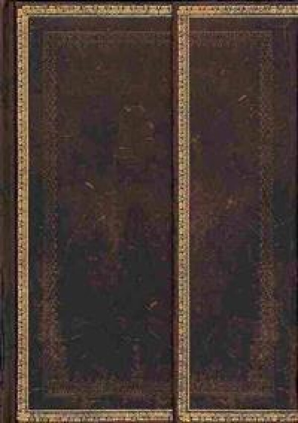 Black Moroccan (Old Leather Collection) Midi Lined Hardcover Journal (Wrap Closure)