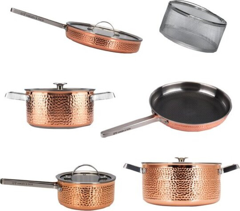 Mjölner XL grytesett 6 deler svart/messing