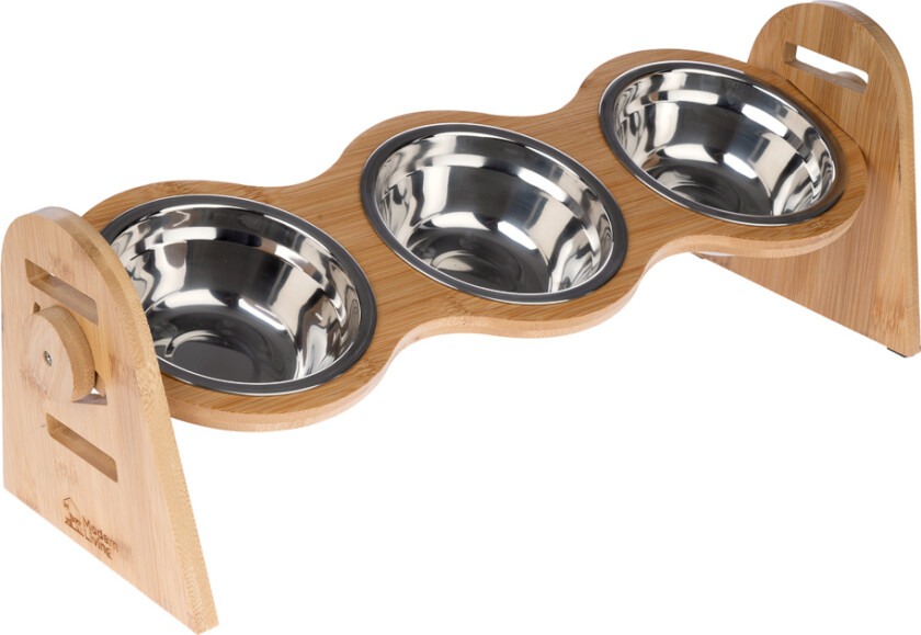 Bohemian bambusskål bar - 3 x 450 ml, L 52 x B 18 x H 18 cm