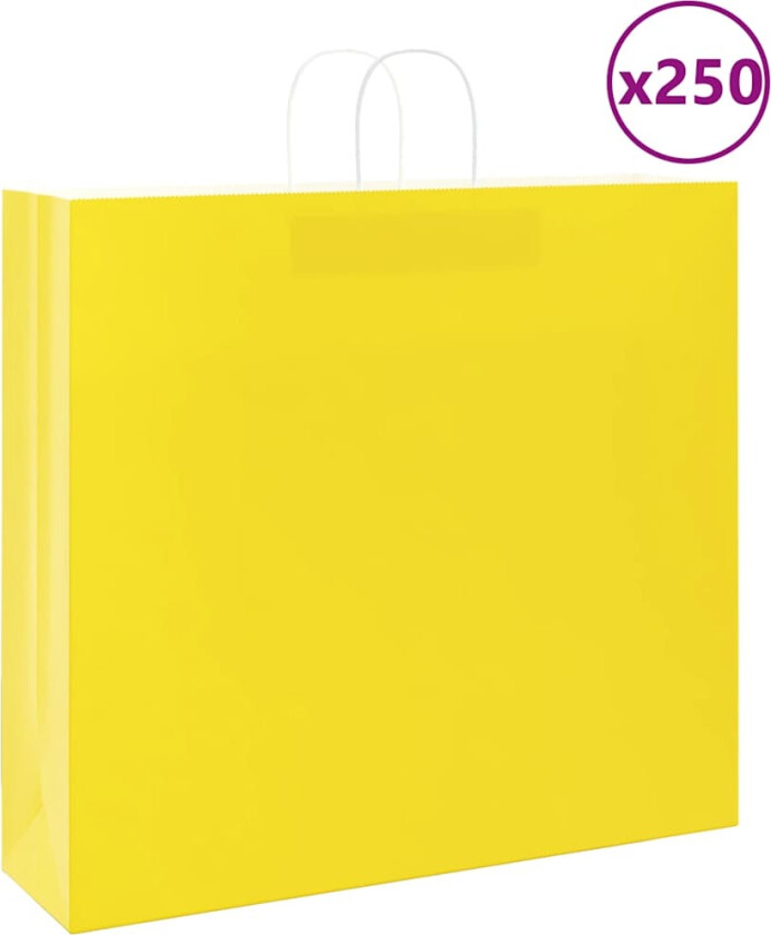 Bilde av Kraftpapirposer 250 stk med håndtak gul 54x15x49 cm