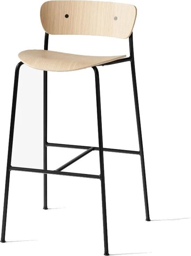 &Tradition Pavilion AV9 barstol eik lakk, stålstativ
