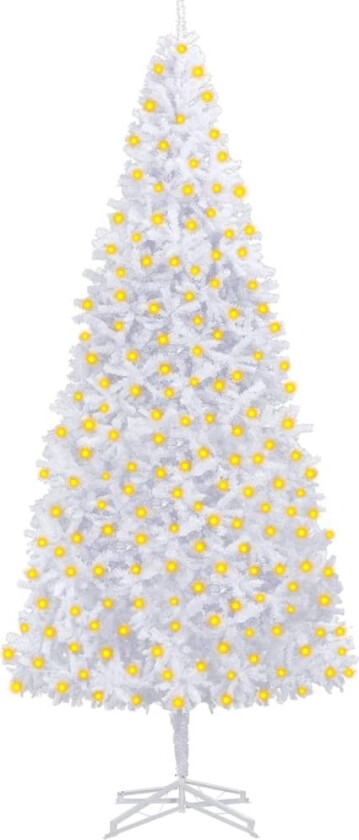 Forhåndsbelyst kunstig juletre 400 cm hvit