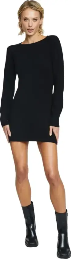 WMN WOOL DRESS SHORT - S / 90 Black