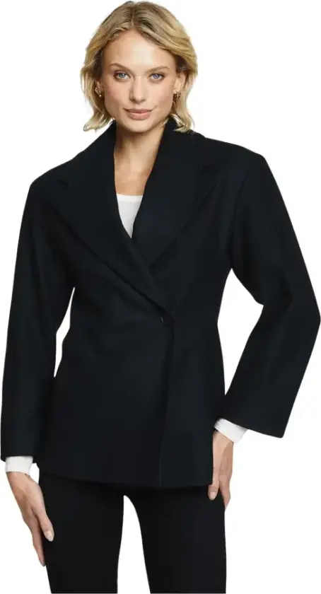 WMN WOOL JACKET SHORT - XS / 90 Black