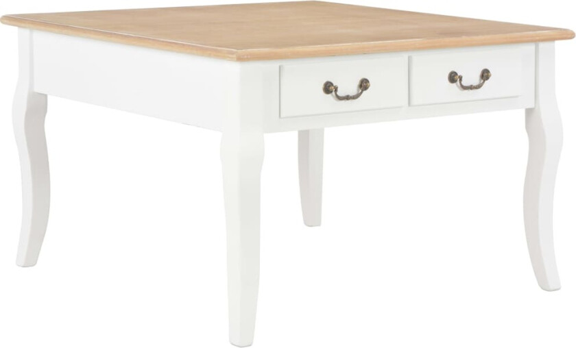 Salongbord hvit 80x80x50 cm tre