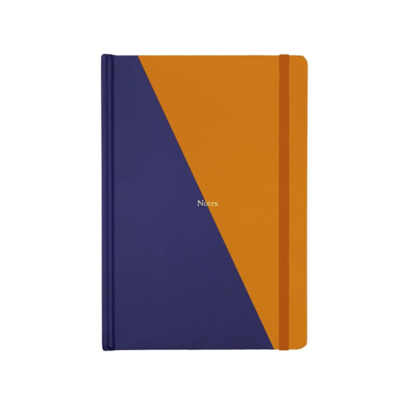 Notatbok innb A5 linjert navy/orange