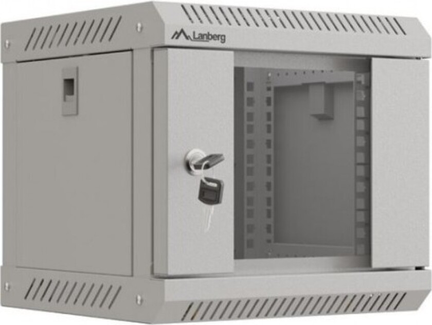 Hengestøv Installasjonskap 10" 4U 300X300 Grå Glasert Dør Lanberg (Flat Pakke)