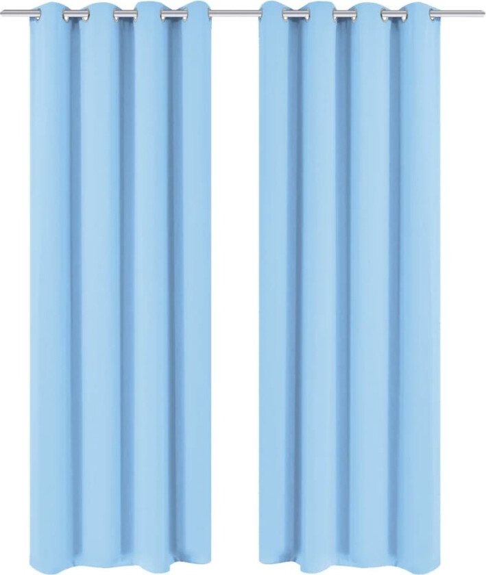 Lystette gardiner 2 stk med metallmaljer 135x175 cm turkis