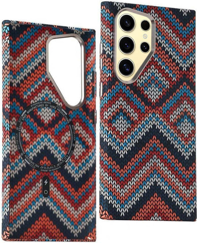 Mønstret Carbon Deksel - Samsung Galaxy S23 Ultra - MagSafe Kompatibel - Retro Pattern