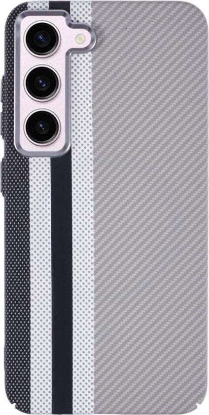 Mønstret Carbon Deksel - Samsung Galaxy S23 - MagSafe Kompatibel - Grey Stripes