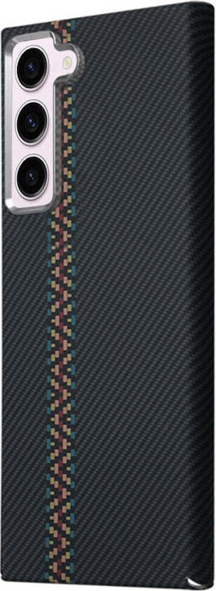 Mønstret Carbon Deksel - Samsung Galaxy S23 - MagSafe Kompatibel - Dark ZigZag Pattern