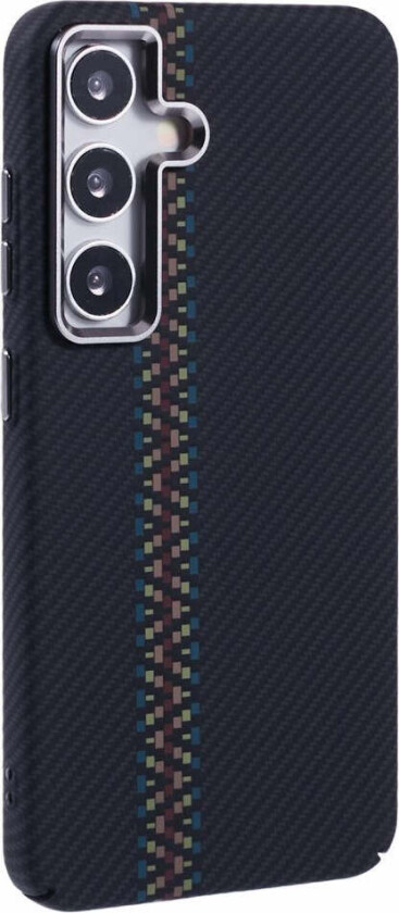 Mønstret Carbon Deksel - Samsung Galaxy S24 - MagSafe Kompatibel - Dark ZigZag Pattern