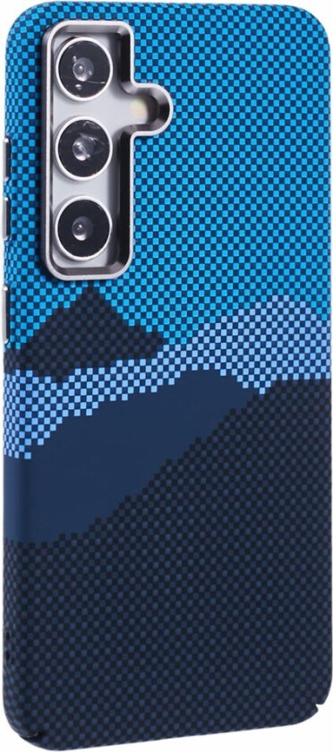 Mønstret Carbon Deksel - Samsung Galaxy S24 - MagSafe Kompatibel - Blue Peak