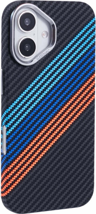 Mønstret Carbon Deksel - iPhone 16 - MagSafe Kompatibel - Colorful Stripes