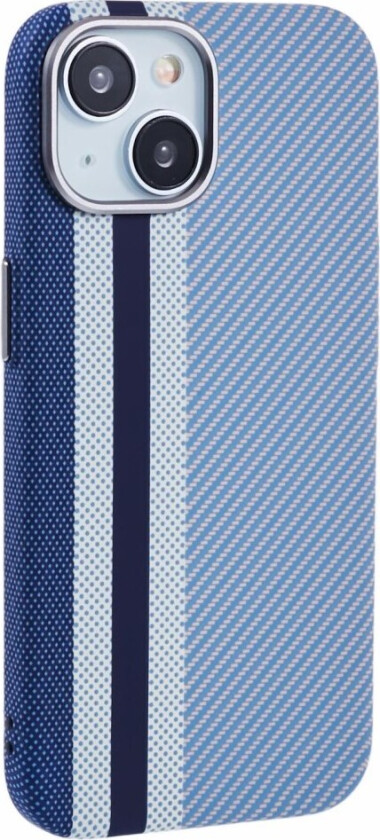 Mønstret Carbon Deksel - iPhone 13 - MagSafe Kompatibel - Blue Stripes