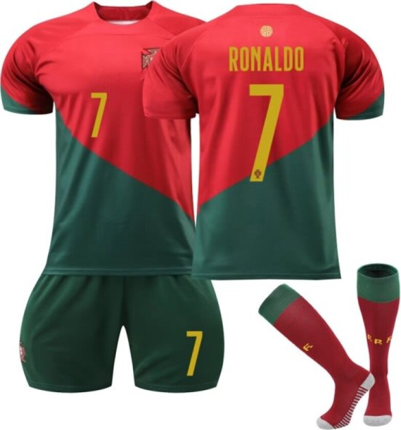 22-23 Portugal Hjem #7 Ronaldo Fotballdrakt Kostyme Barn & Voksne-Xin Kids 22(120-130CM) Kids 22(120-130CM)