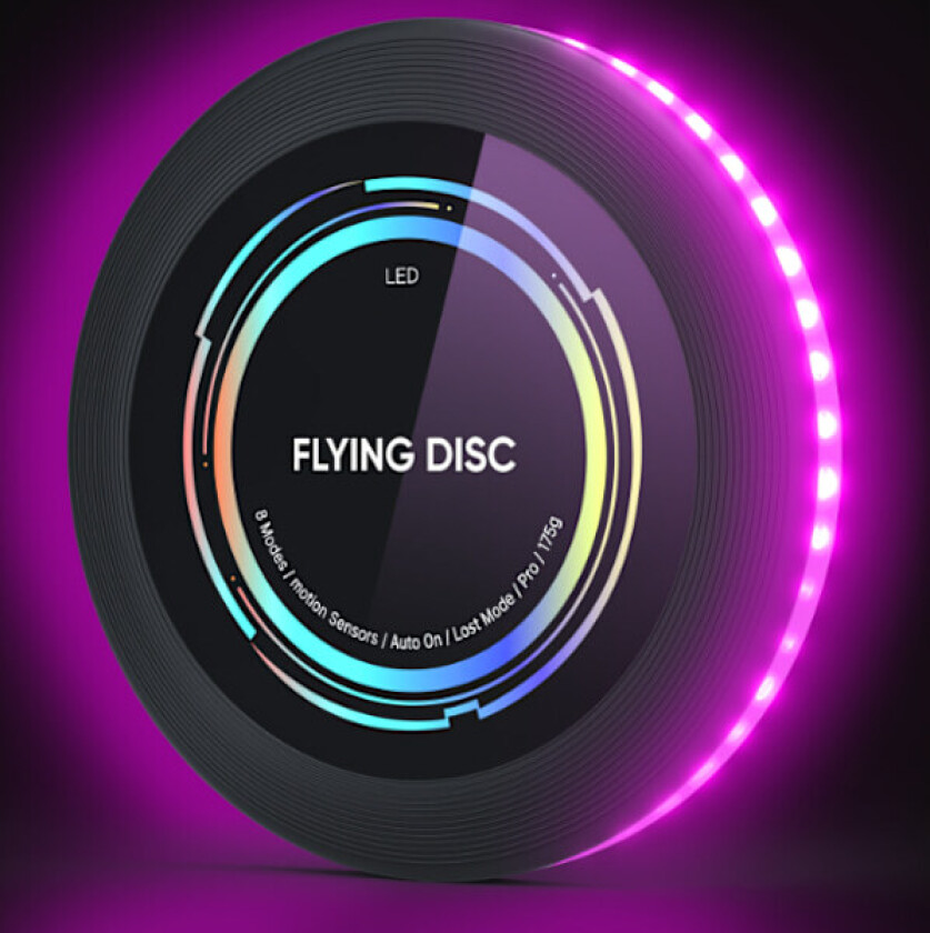 Laderbar LED Frisbee - 16 Million Farger RGB - Smartmodus - Automatisk Tenning - Morsom Gave til Jul, Bursdager og Camping Purple