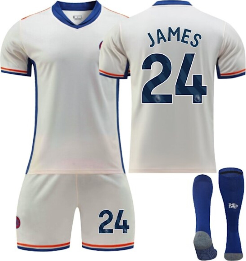 Chelsea Hjemme Fotballdrakt Barn 2024-2025 - Bortekamp - James Nr. 24 - Sokker L No. 24 - Socks L