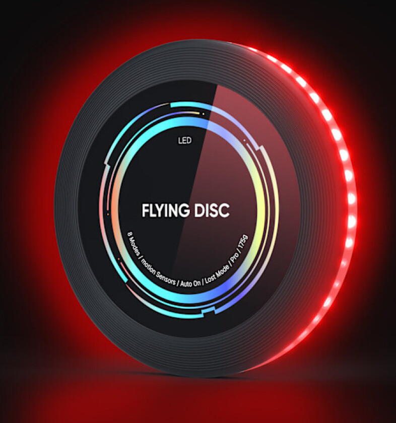 Laderbar LED Frisbee - 16 millioner farger RGB - Smarte moduser - Automatisk tenning - Morsom gave til jul, bursdag og camping red