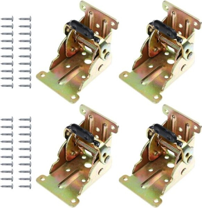 Tilbehør 4PCS 90 graders selvlåsende hengsler for bordben selvlåsende sammenleggbar hengsel 90 graders selvlåsende hengselbrakett selvlåsende