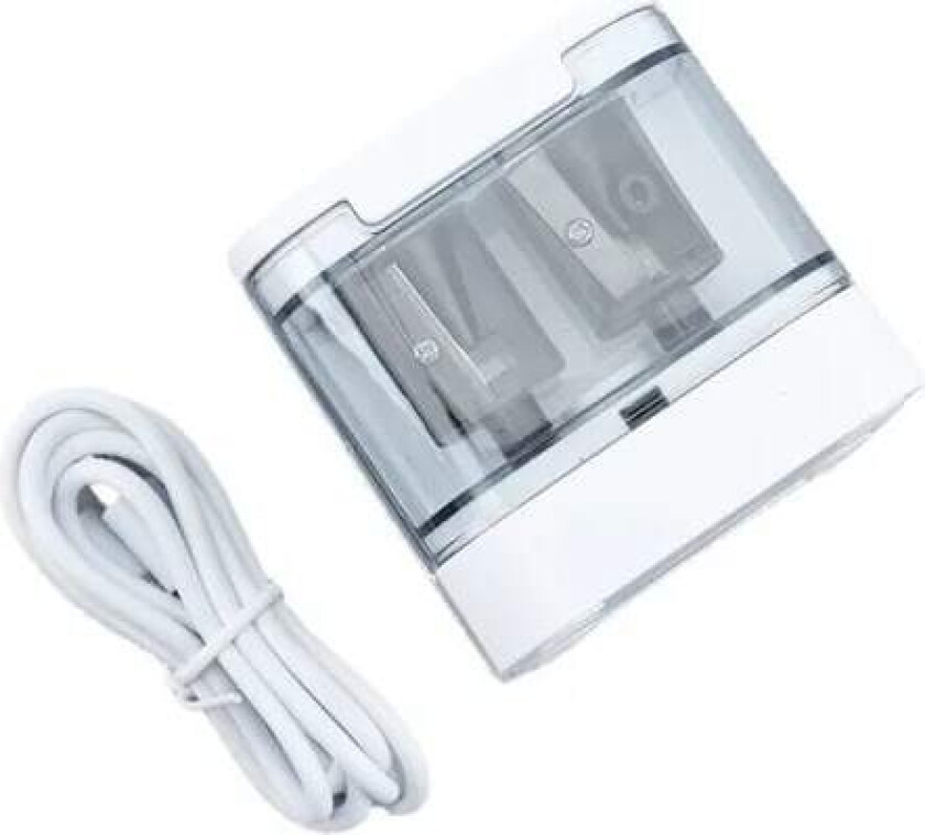 1x USB-drevet blyantspisser med 2 huller, stor 6-12 mm, profesjonell elektrisk blyantspisser