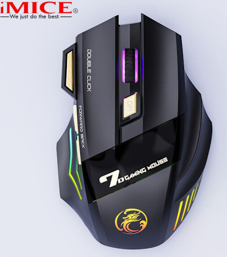 Trådløs Gamer Mus For Datamaskin 2.4g Rgb Oppladbar Spillmus Bluetooth Usb Mus Stille Ergonomisk Mus