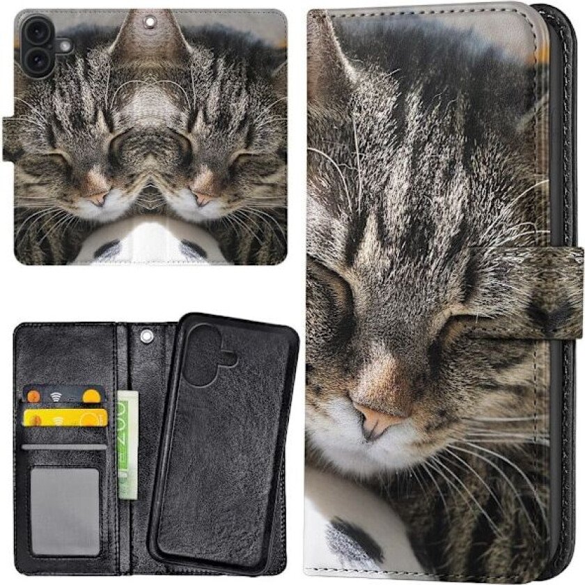 iPhone 16 - Lommebok Deksel Sovende Katt
