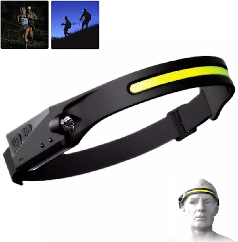 LED Hodelykt Løping Lett COB XPE Svart black