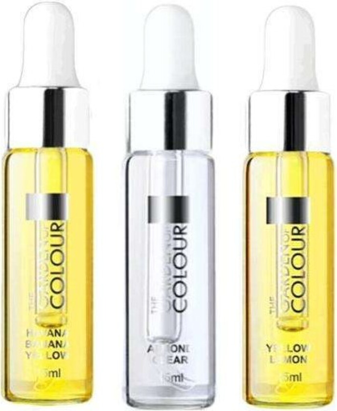 3-pakning - Cuticle Oil - Banan, Sitron, Mandel - 15ml Multicolor