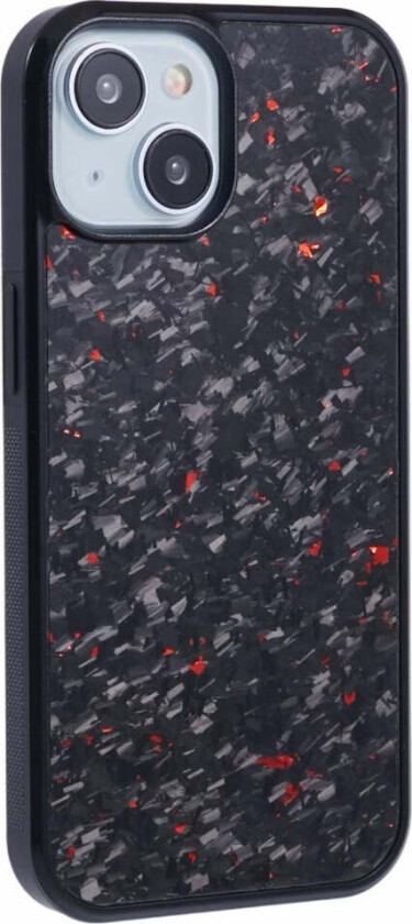 iPhone 14 Deksel i Aramidfiber og Myk Plast - Rød