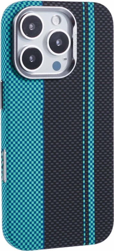 Mønstret Carbon Deksel - iPhone 16 Pro - MagSafe Kompatibel - Blue/Black