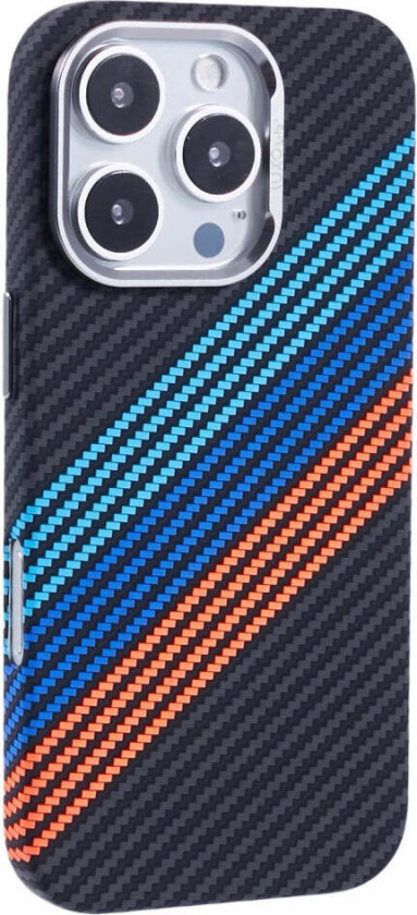 Mønstret Carbon Deksel - iPhone 16 Pro - MagSafe Kompatibel - Colorful Stripes