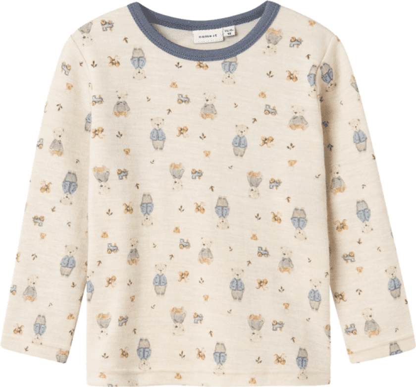 Bilde av Name It Nmmwillos genser i ull til småbarn, Peyote Melange