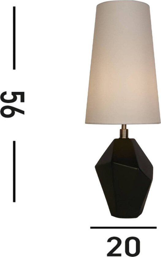 Bordlampe Apex hvit/svart Høyde 55,5 cm tekstil/resin