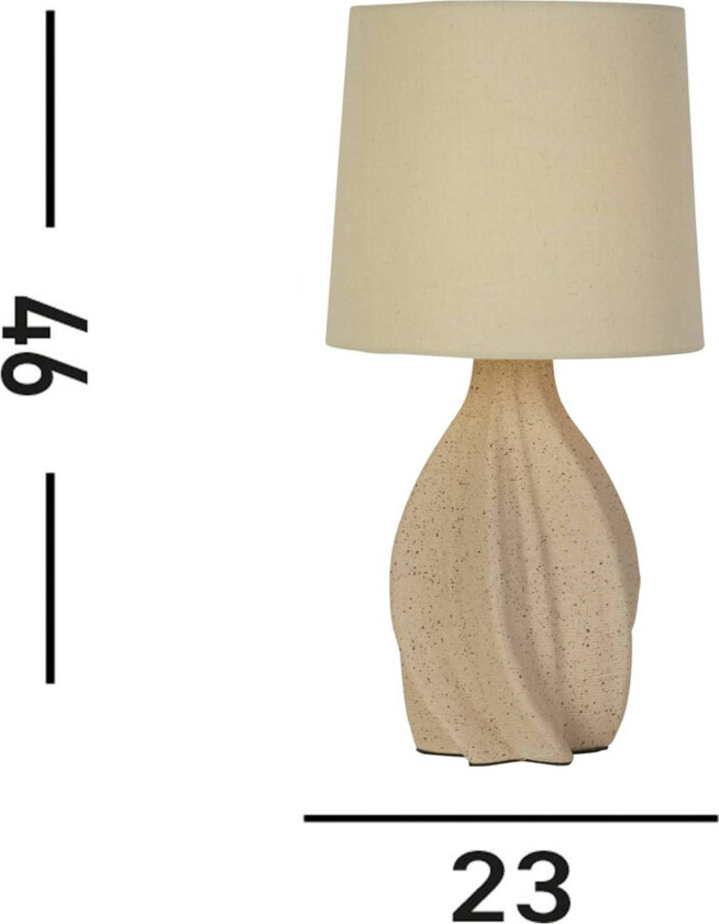 Twist bordlampe, beige, høyde 46 cm, tekstil/keramikk