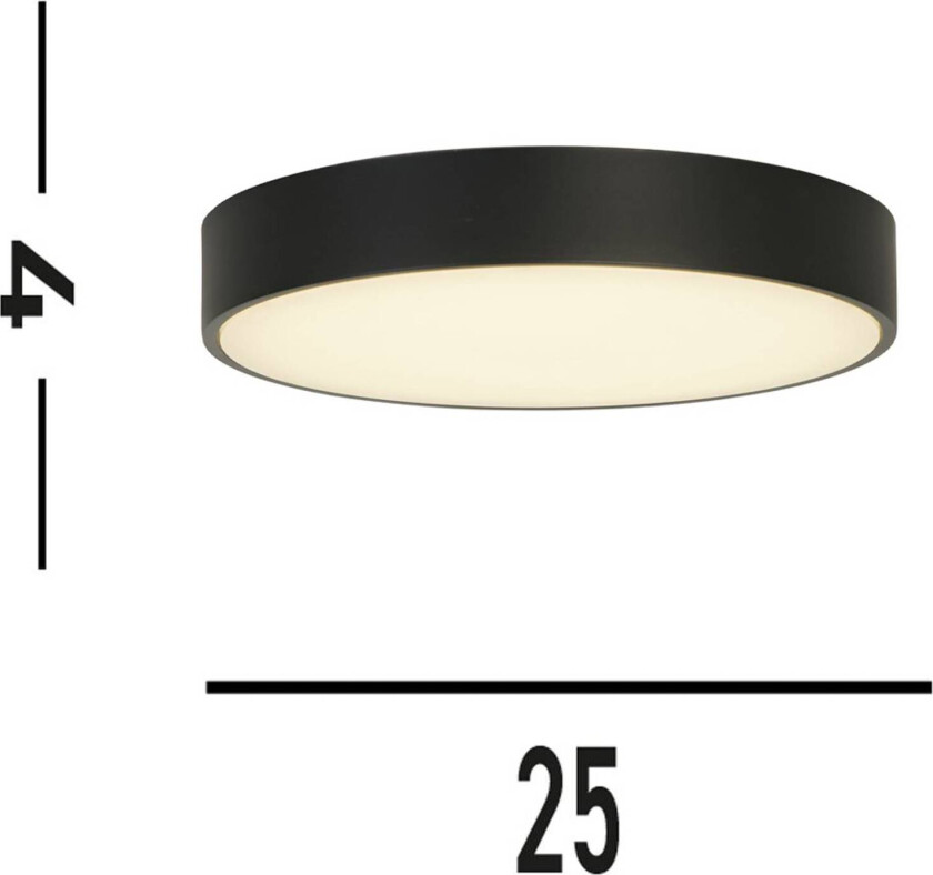 Palma LED-taklampe, svart, Ø 25 cm, stål/akryl