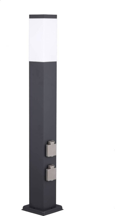 Veilampe 400166140, høyde 80 cm, V2A, antrasitt, 2 stikkontakter
