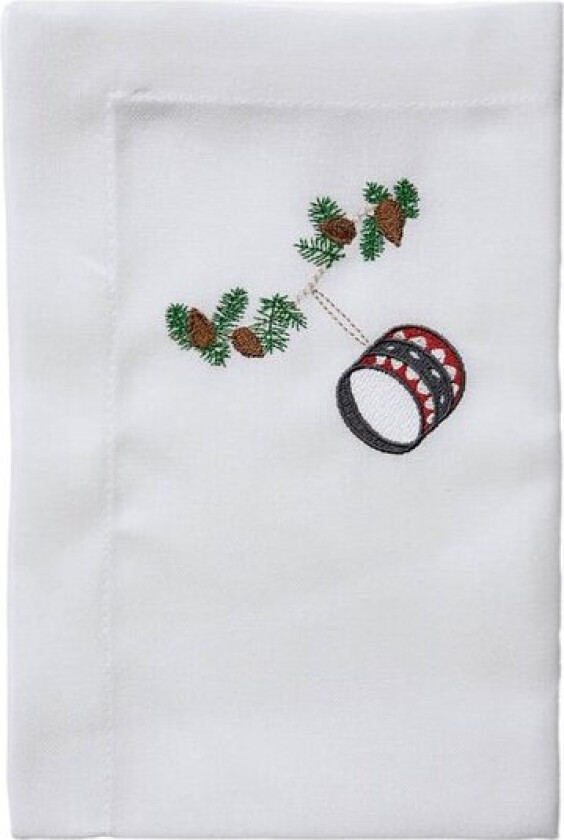 Nordic way juleserviett brodert tromme 50x50 cm