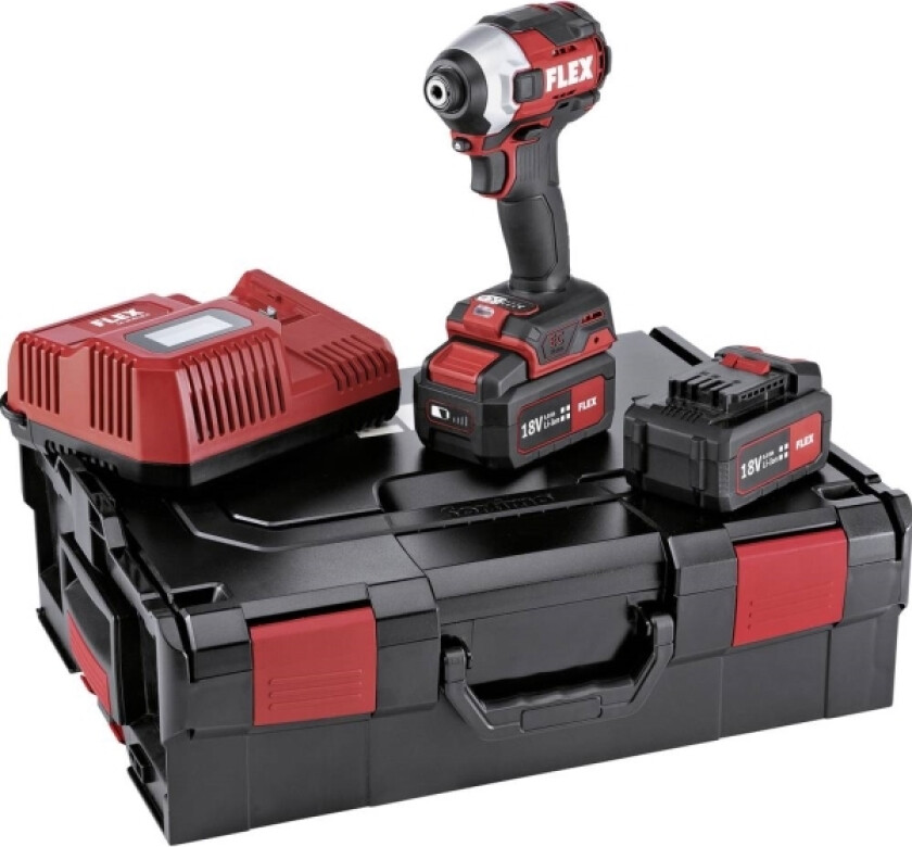 ID1/4'' 18.0-EC-HD SET Slagskrutrekker med 2 stk 5,0 Ah batterier, lader