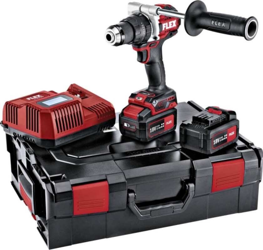 PD2G HD18 SET Skrutrekker med 2 stk 5,0 Ah batterier, lader