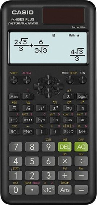Kalkulator Fx 85 Es Plus E2, Juoda, Skole, Dobbel Strømforsyning