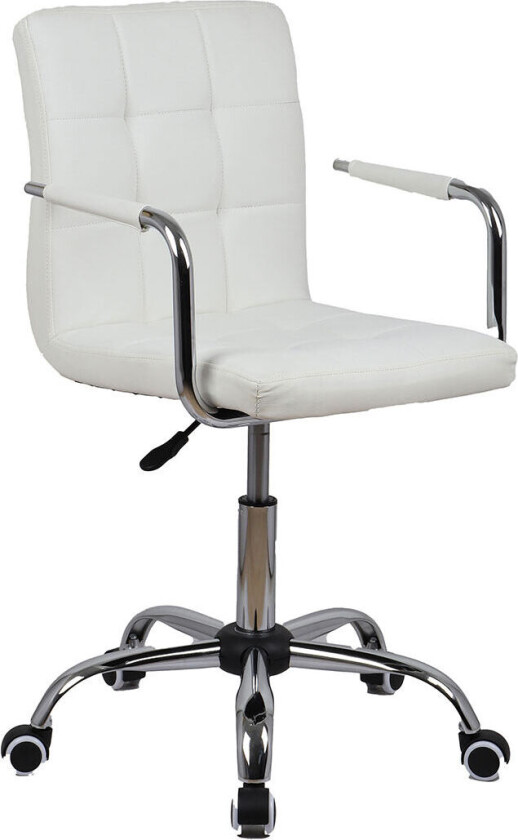 Roluna kontorstol med armlener hvit.
