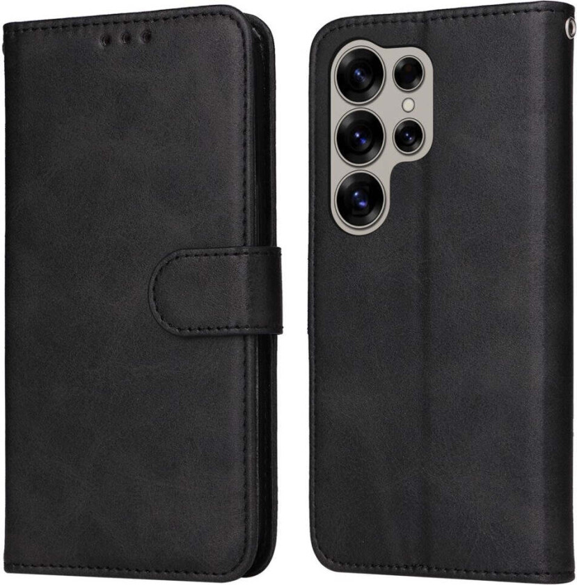 Kunstskinn Flip Deksel Samsung Galaxy S25 Ultra - Svart